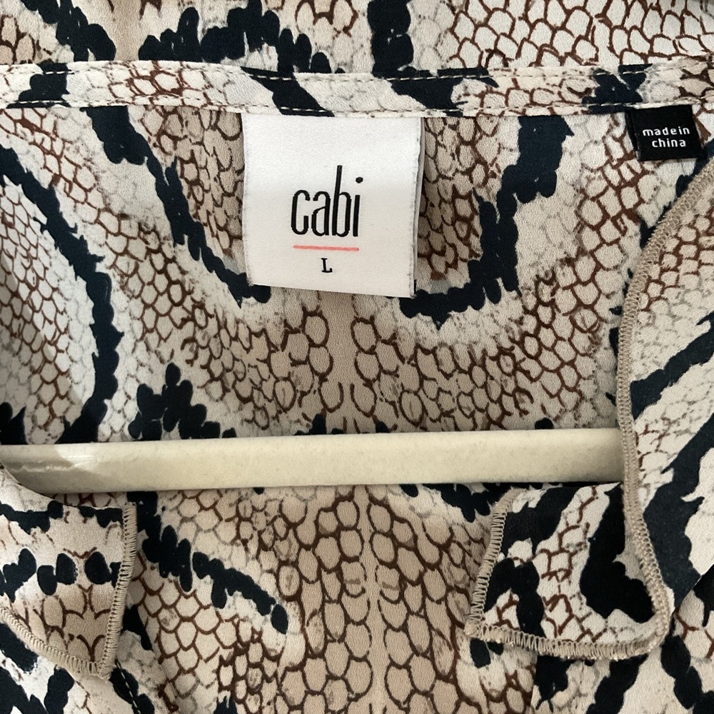 CAbi Python Print Long Sleeve Blouse in Black and… - image 3